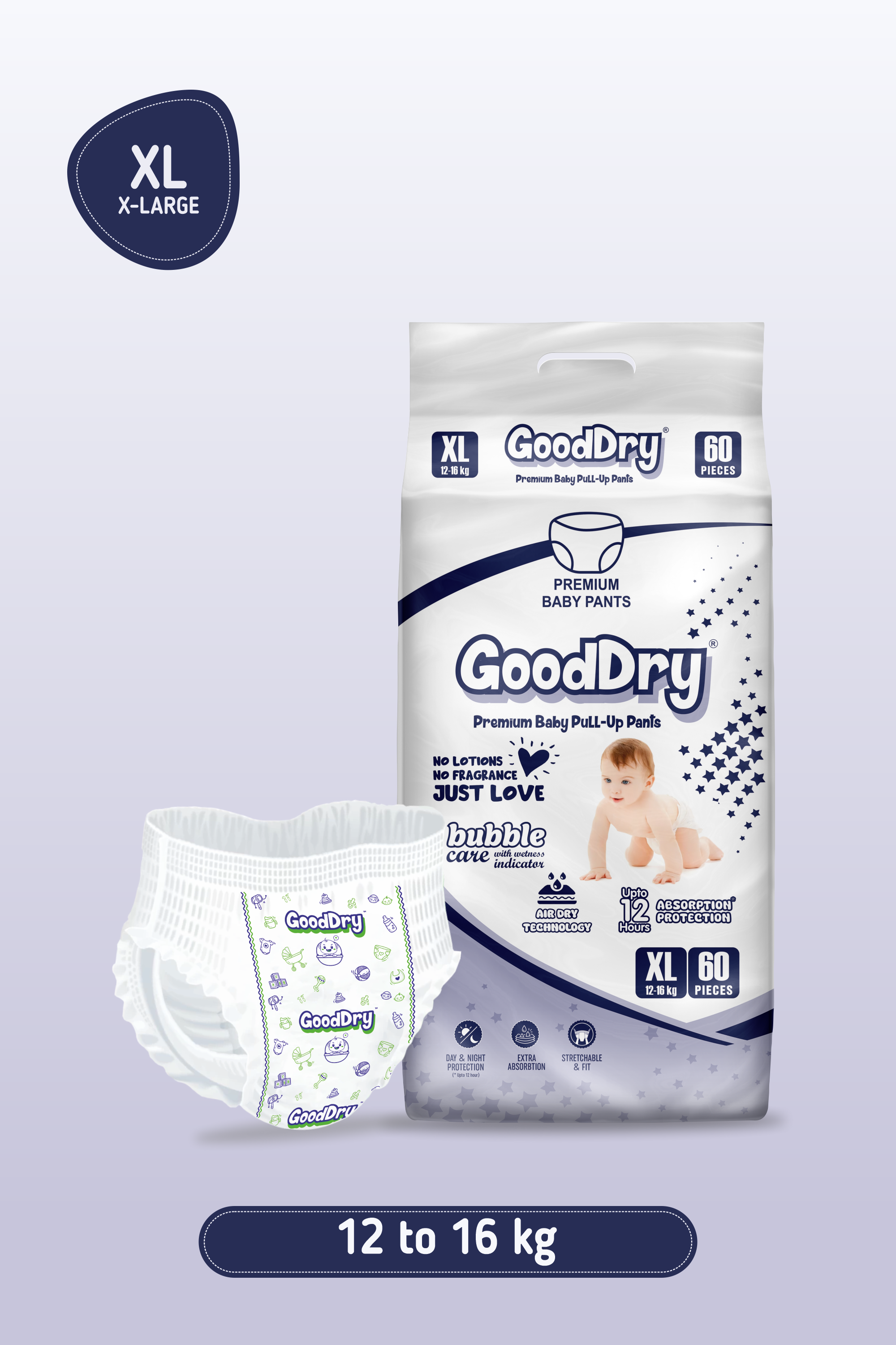 Gooddry Baby Pull-Up Pants Diaper - Extra Large