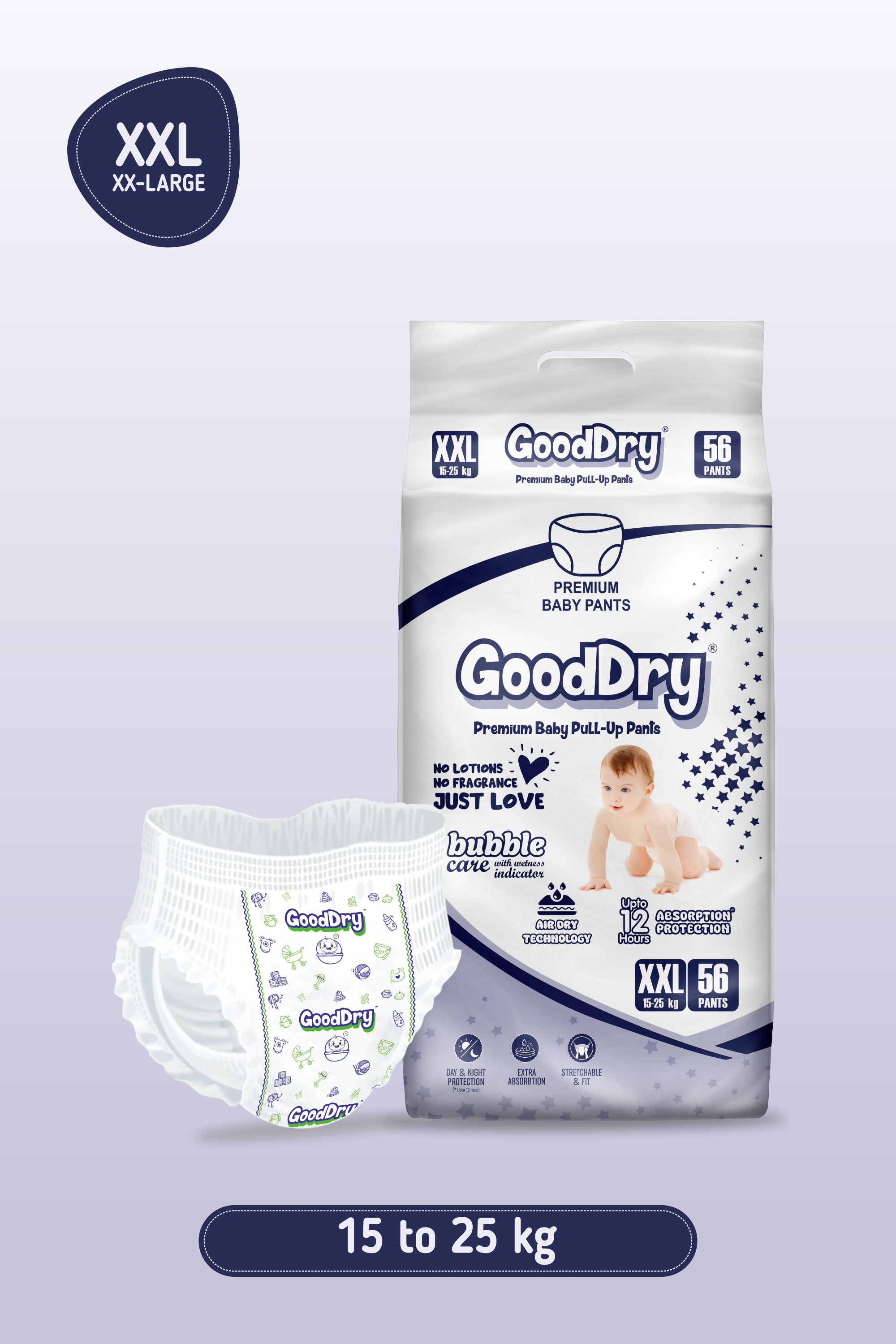 Gooddry Baby Pull-Up Pants Diaper - Double XL