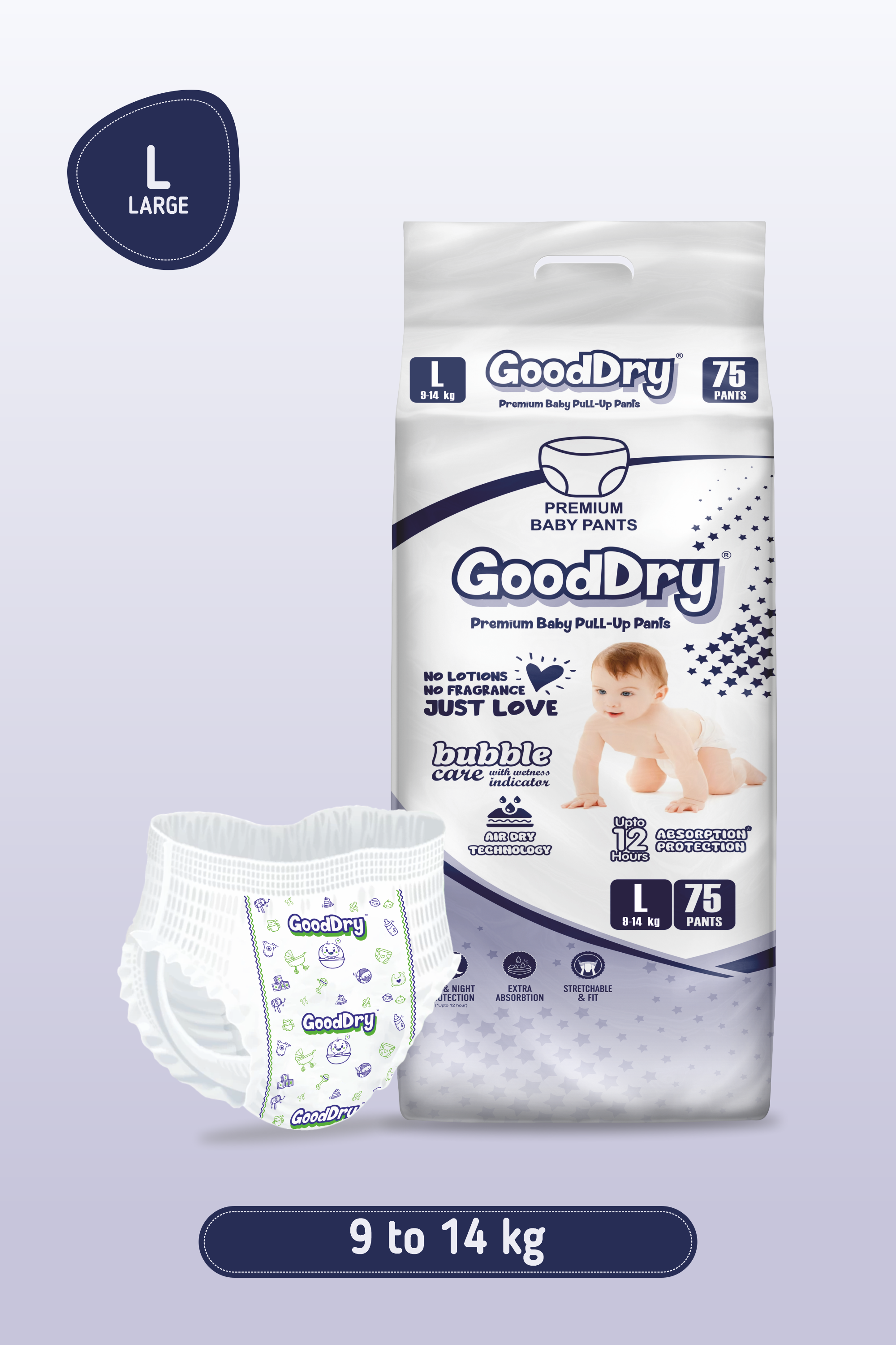 Gooddry Baby Pull-Up Pants Diaper - Large