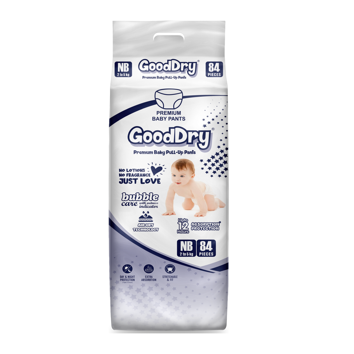 GoodDry Newborn (NB) size baby pull-up pants diaper
